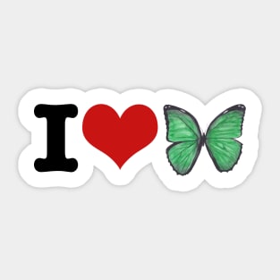 I Love Butterfly Sticker